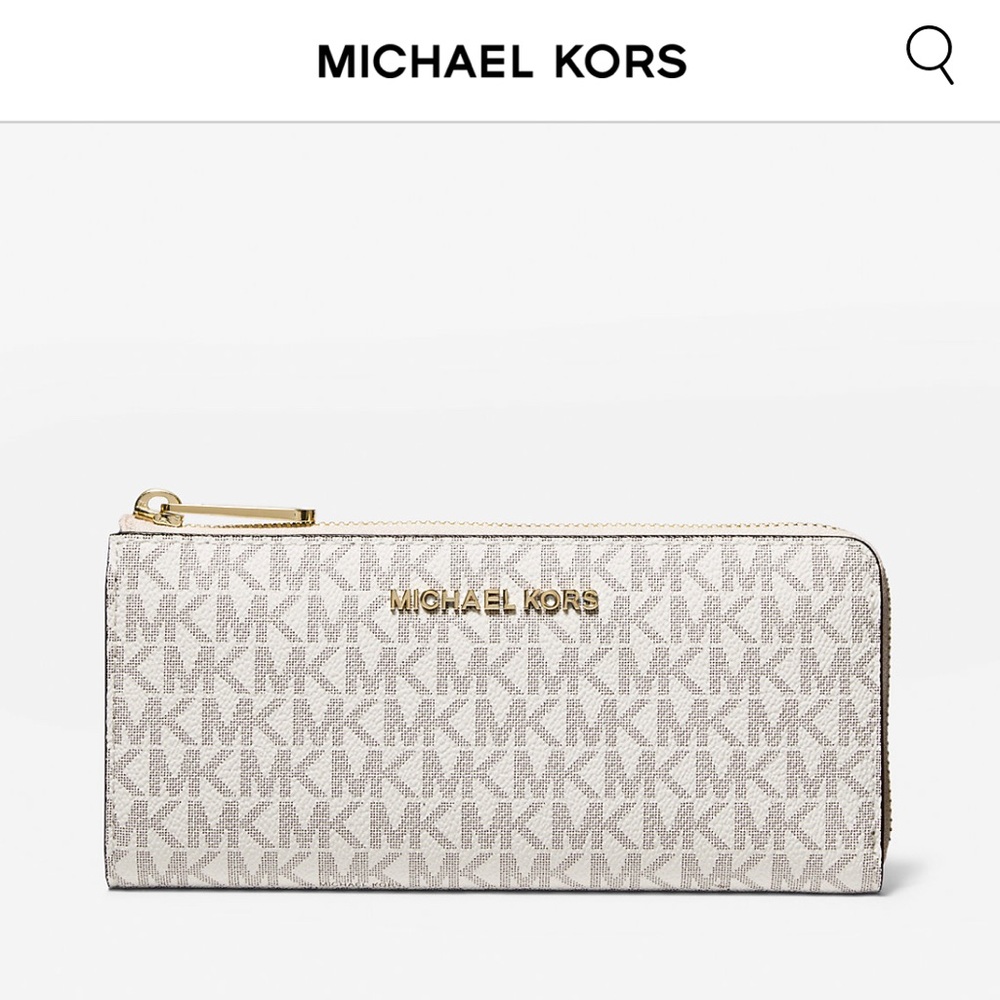 MICHAEL KORS Jet Set Travel Large Logo Quarter-Zip Wallet